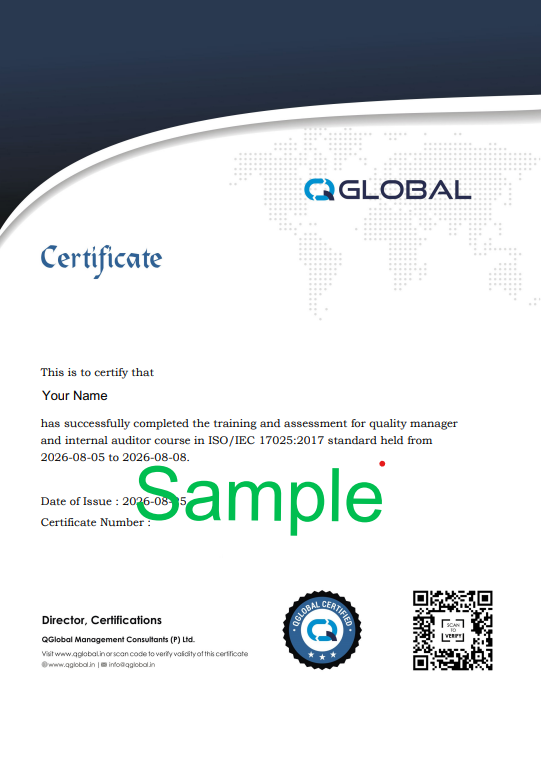 Sample certificate